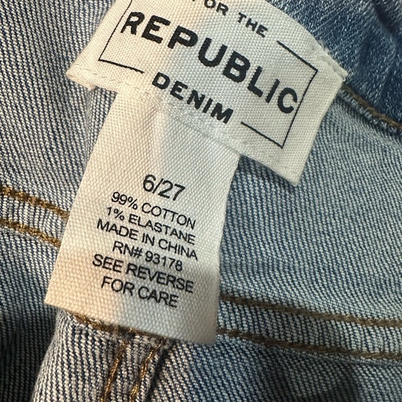 For the Republic Lace-Up Blue Denim Jeans with Frayed Ends Size 6/27 - Picture 2 of 6